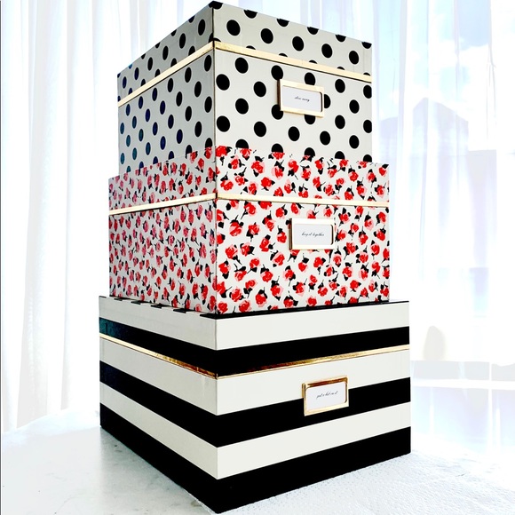 kate spade Other - Kate Spade Floral Polka Dot Nesting Boxes Set of 3